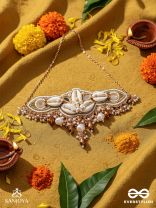 Parikul- The Shore Landscape- Shells, Beads And Glass Drops Hand Embroidered Choker Neckpiece