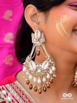 Artharasi- The Shimmering Wealth- Shells, Beads, Pearl And Glass Drops Hand Embroidered Earrings