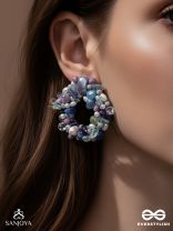 Vilohita - The Lilac Luxury- Beads Hand Embroidered Earrings