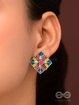 The Homestead Hues- Enamelled Oxidised Earrings