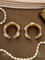 Lavnakar- The Coast Of Treasures- Shells And Beads Hand Embroidered Bangles (Set Of 2)