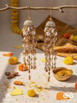 Kvanit - The Auspicious Chimes - Beads, Shells, Pearls And Glass Drops Hand Embroidered Kaleere Without Bangles
