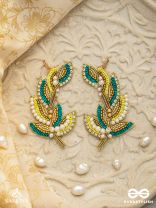 Parnin - The Embellished Feathers - Beads, Sequins And Cutdana Hand Embroidered Earrings