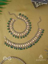 Kadkani - The Pastel Bells - Enamelled Oxidised Anklets (Set Of 2)