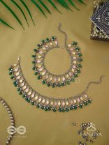 Kadkani - The Pastel Bells - Enamelled Oxidised Anklets (Set Of 2)