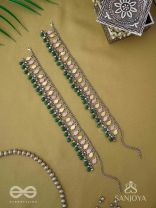 Kadkani - The Pastel Bells - Enamelled Oxidised Anklets (Set Of 2)