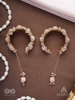 Tararaman - The Bejewelled Galaxies - Beaded Hand Embroidered Cuff Bracelets (Set Of 2)