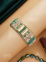 Manmaye - The Lush Luxury - Stones, Beads And Dabka Hand Embroidered Cuff Bracelet 