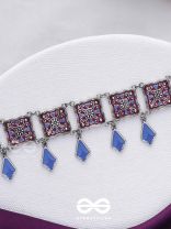 The Authentic Aura - Enamelled Oxidised Choker Neckpiece