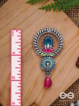 The Peacock Nelumbos - Enamelled Oxidised Earrings