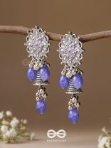 The Azure Snowflakes - Enamelled Oxidised Earrings