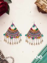 Sthaviram - The Vintage Music - Beads, Resham And Coins Hand Embroidered Earrings