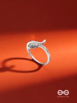 The Artisan Leaf - Cubic Zirconia Silver Ring