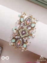 Maṇisutram-String of Gems-Regal Bracelet featuring pastel Stones & Beads.