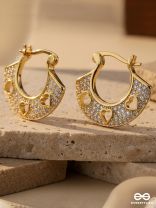 VINTAGE WHIMSY - DAINTY 18K GOLD PLATED ANTI-TARNISH EARRINGS INLAID WITH CUBIC ZICRONIA STONES