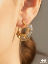VINTAGE WHIMSY - DAINTY 18K GOLD PLATED ANTI-TARNISH EARRINGS INLAID WITH CUBIC ZICRONIA STONES