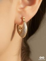 TEARDROPS FROM HEAVEN - 18K GOLD PLATED ANTI-TARNISH EARRINGS INLAID WITH CUBIC ZICRONIA STONES