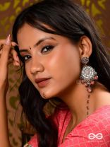 Gem Flower -Pastel Pink Oxidized earrings 