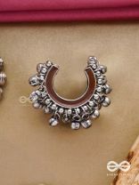 Lunar Embrace-  Oxidized adjustable  ring with ghungroos