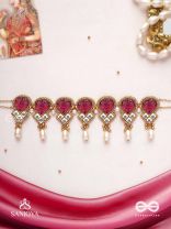 PREMABHUSHANAM - ADORNMENT OF LOVE - RED ENAMEL ON STONES, PEARLS AND KUNDAN DETAILING CHOKER NECKLACE