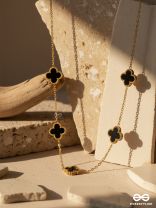 GOLDEN BLACK CLOVER -  STAINLESS STEEL NECKLACE