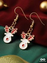 MERRY ANTLERS - CHRISTMAS INSPIRED REINDEER EARRINGS WITH ENAMEL
