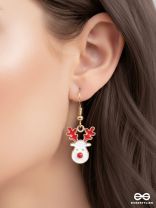 MERRY ANTLERS - CHRISTMAS INSPIRED REINDEER EARRINGS WITH ENAMEL