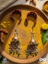 MADHUVRATA - SPRING BLOOM - DELICATE EMBROIDERED KALEERE WITH BANGLES WITH FLORAL MOTIFS, BEADS AND PEARL DROPS