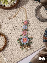 MADHUVRATA - SPRING BLOOM - DELICATE EMBROIDERED MAANGTIKA WITH FLORAL MOTIFS, BEADS AND PEARL DROPS