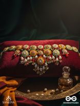 VIBHAVARI - NIGHT FULL OF SPLENDOR - MULTI-COLOR ENAMELLED KUNDAN NECKLACE WITH PEARLS AND BEADS