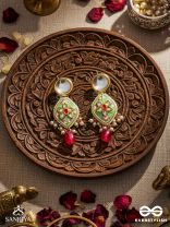TARUNYA - YOUTHFUL CHARM - ELEGANT KUNDAN EARRINGS WITH ENAMEL ACCENTS AND COLORFUL BEADS