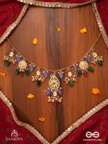RANGKUSUMA - BLOOM OF COLORS- VIBRANT KUNDAN NECKLACE WITH BEADS, PEARLS AND ENAMELLING