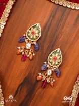 RANGKUSUMA - BLOOM OF COLORS- VIBRANT KUNDAN EARRINGS WITH BEADS, PEARLS AND ENAMELLING