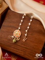 RAGTANIKA - COLORED COMPOSITION- HERITAGE STYLE KUNDAN MAANGTIKA WITH PEARLS AND BEADS