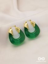 EMERALD EMBRACE-  TRANSLUCENT GREEN HOOPS