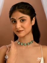 TRIBAL GLAM - ENAMELLED VINTAGE STYLE CHOKER