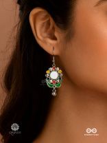 COIN CHARM - COIN-CENTERED OXIDISED FLORAL DROPS