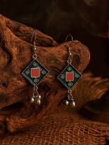 KITE POP - GEOMETRIC OXIDISED EARRING