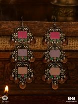 CHIME STACK - MULTILAYERED ENAMELLED OXIDISED EARRINGS