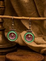 CANDY SWIRL - CIRCULAR ENAMELLED OXIDISED EARRING