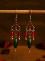 TINKLE TANGO - TRIANGLE MOTIF OXIDISED EARRING