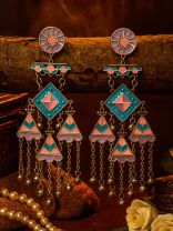 PASTEL PARADE - GEOMETRIC ENAMELLED DANGLE EARRING