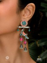 CHIRPY BEATS - QUIRKY ENAMELLED OXIDISED EARRINGS