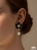ROYAL PETAL – GREEN FLORAL AND PEARL DROPS WITH MODERN MYSTIQUE