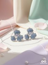 BLUE BREEZE BLOOM – ENAMEL FLORAL STUD EARRINGS