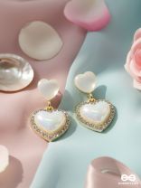LUMI HEART CHARM – SOFT TOP HEART WITH SPARKLE DROP EARRINGS