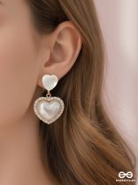 LUMI HEART CHARM – SOFT TOP HEART WITH SPARKLE DROP EARRINGS