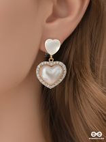LUMI HEART CHARM – SOFT TOP HEART WITH SPARKLE DROP EARRINGS
