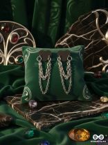 HEARTLINK- SILVER CHAINED BLACK HEART STUD