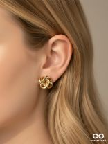 EMBER LOOP –INTERTWINED GOLDEN STUD EARRINGS